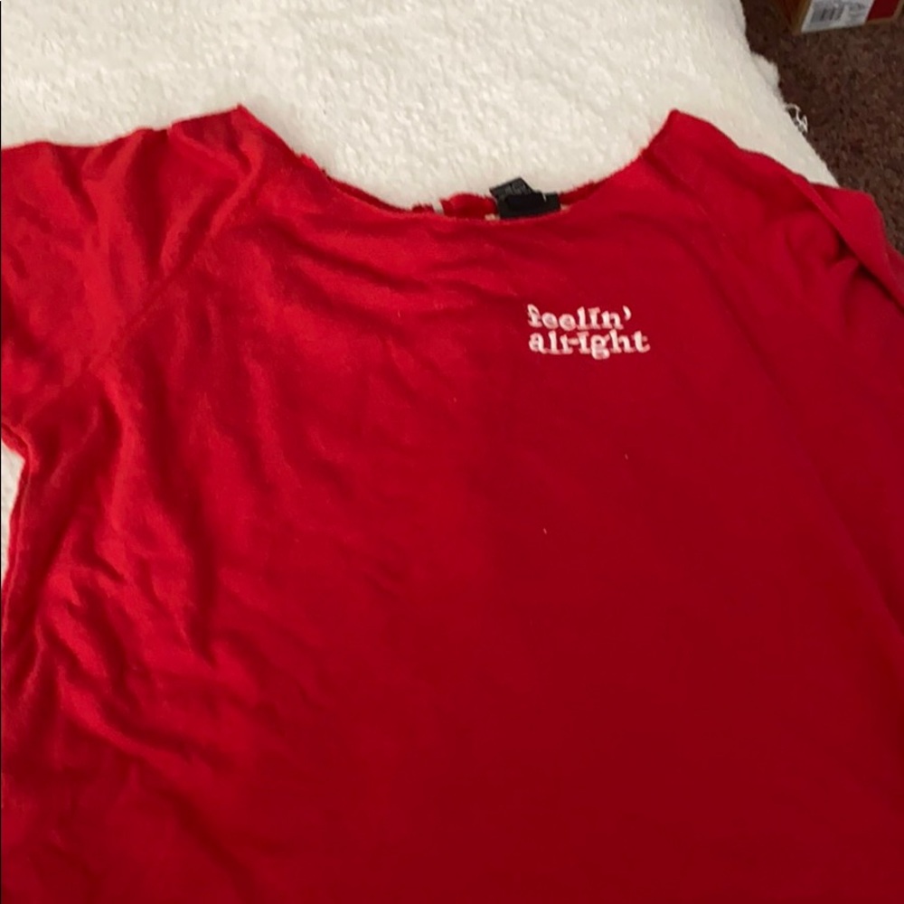 red feeling alright crop top